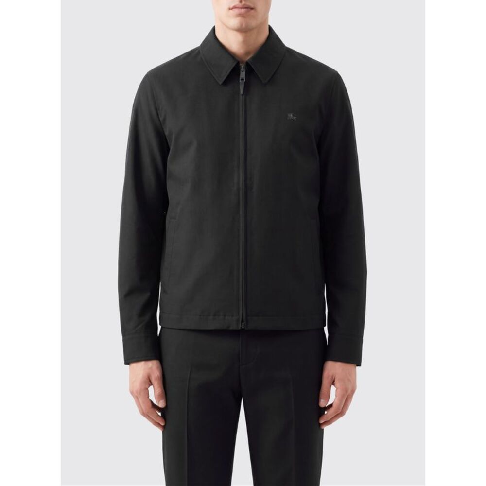 Burberry Men Wool Shirt Jacket Burberry With Zip Closure And Ekd Logo
